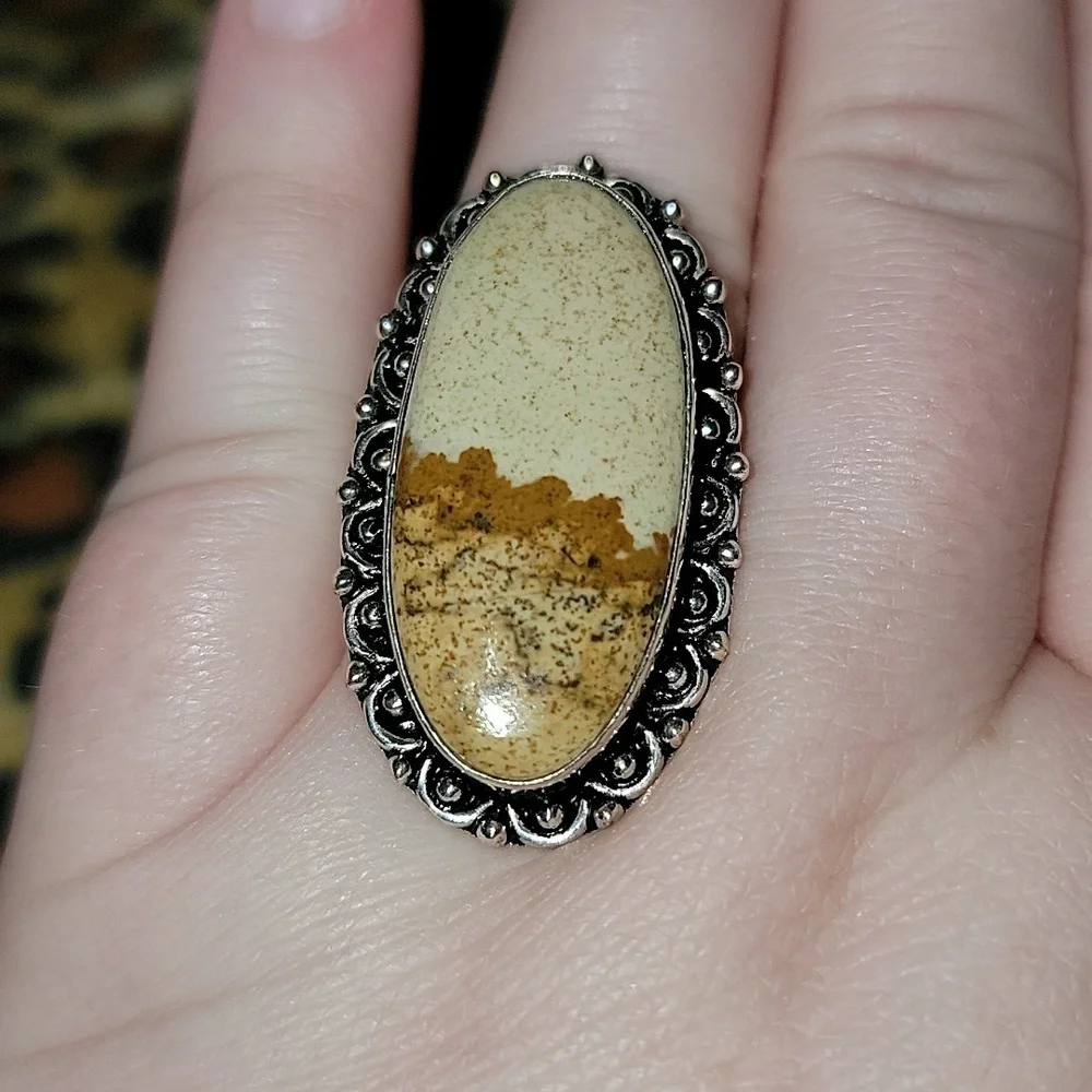 Picture Jasper Ring Size 7.25 - Picture 1 of 4